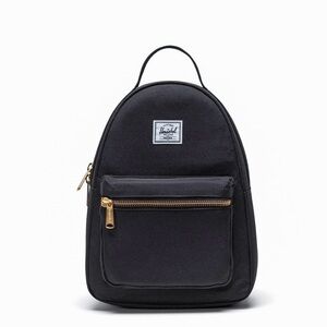 Herschel Supply Company Niva Mini Black Backpack Purse with Gold Accents